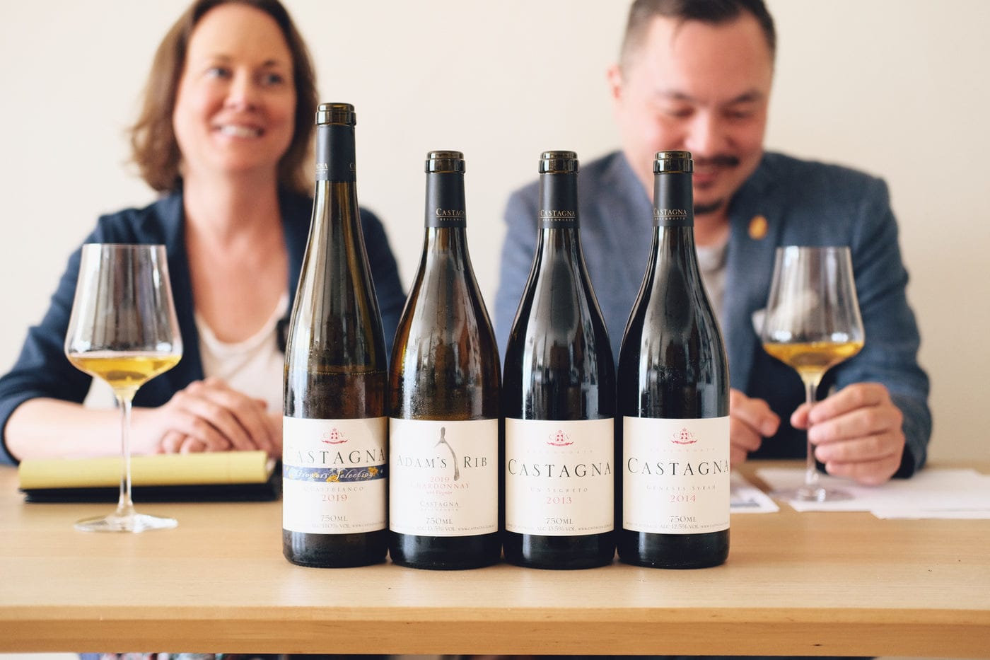 Tasting Castagna wines around the table