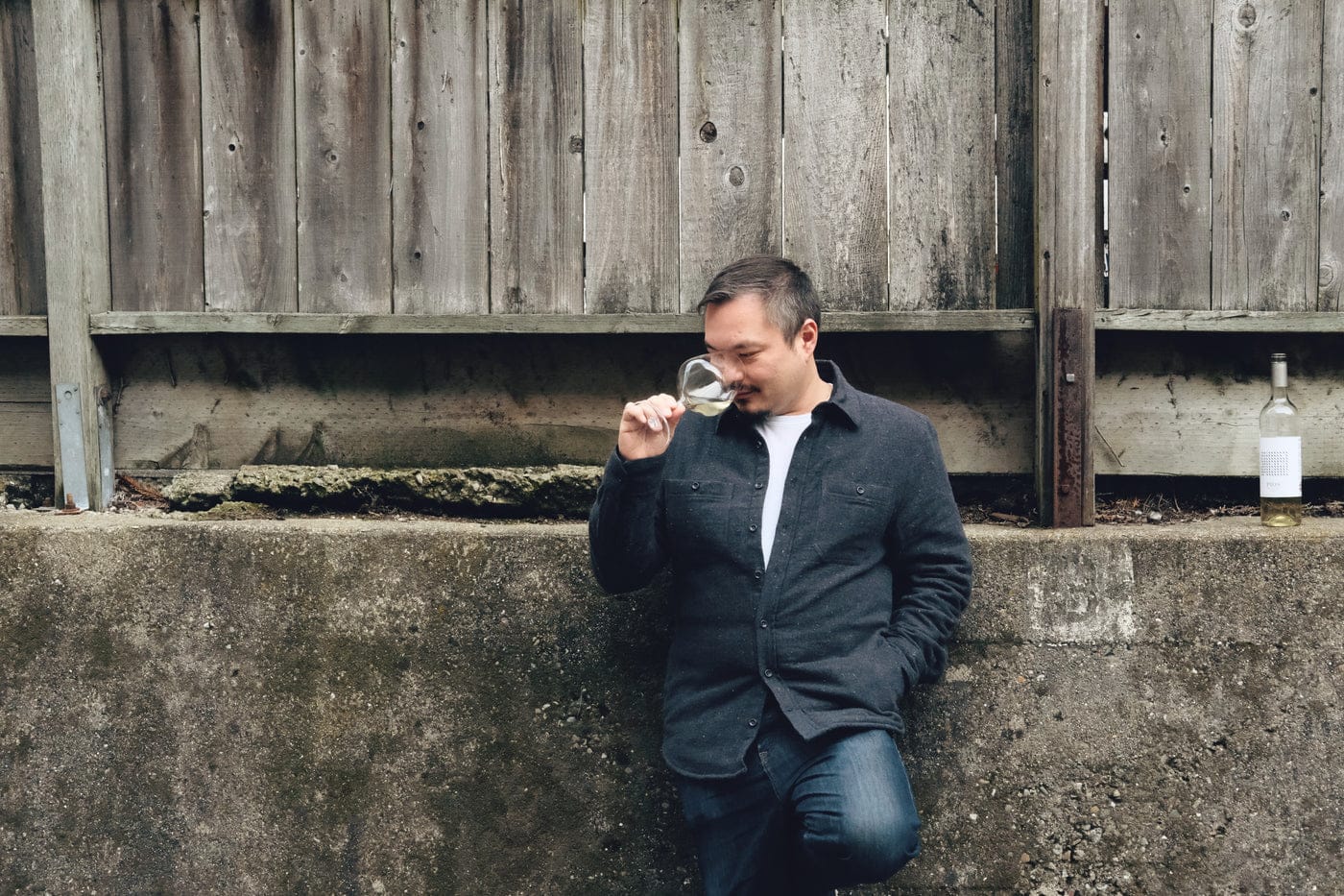 Andrey Ivanov tasting a white wine